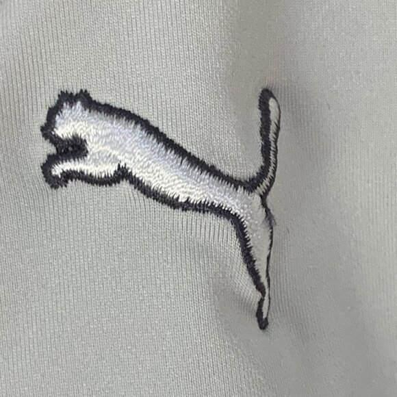 Puma Golf Shirt M Polo Top Athletic Gray Floral Print Short Sleeve DryCELL - Picture 7 of 12